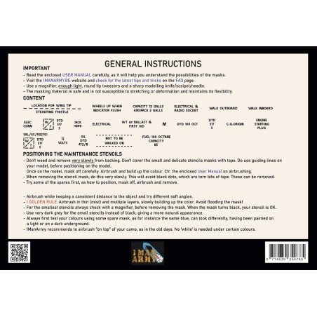 1 Man Army Spitfire Mk I/II Data Stencils Generic Set 1/48