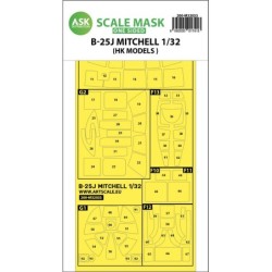 1/32 B-25J Mitchell one-sided mask for HK Models