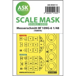 1/48 Messerschmitt Bf 109G-6 double-sided express mask, self-adhesive and pre-cutted for Tamiya