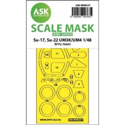 1/48 Su-17, Su-22 UM3K/UM4 one-sided express fit mask for Kitty Hawk