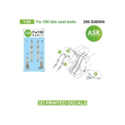 1/48 Fw 190 late seat belts - 3D printed decals by ASK