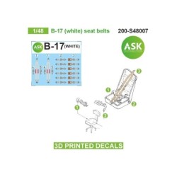 1/48 B-17 (white) seat belts - 3D printed decals by ASK