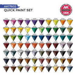 QUICK PAINT SET - 72 QUICK GEN COLORS (+2 MEDIUM 18ML +2 FREE BRUSHES) 2