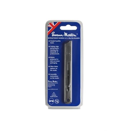  	Retractable Blade Knife with 5 No. 10A straight blades 