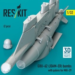 GBU-62 (JDAM-ER) bombs with pylons for MiG-29 (2 pcs) (3D Printed)