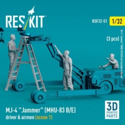 MJ-4 Jammer (MHU-83 B/E) driver & airmen (scene 1) (3 pcs) (3D Printed)