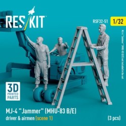 MJ-4 Jammer (MHU-83 B/E) driver & airmen (scene 1) (3 pcs) (3D Printed) 2