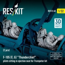 F-105F/G Thunderchief pilots sitting in ejection seat for Trumpeter kit (2 pcs) (3D Printed) 2