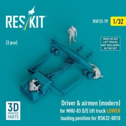 Driver & airmen (modern) (3 pcs) (MHU-83 D/E lift truck LOWER loading position for RSK32-0010) (3D Printed) 2