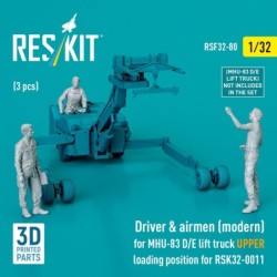 Driver & airmen (modern) (3 pcs) (MHU-83 D/E lift truck UPPER loading position for RSK32-0011) (3D Printed) 2