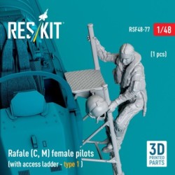 Rafale (C, M) female pilot (with access ladder - type 1) (1 pcs) (3D Printed)