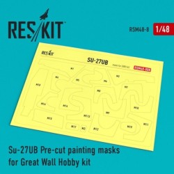 Su-27UB Pre-cut painting masks for GWH kit