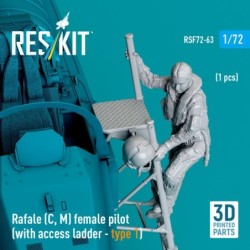 Rafale (C, M) female pilot (with access ladder - type 1) (1 pcs) (3D Printed)