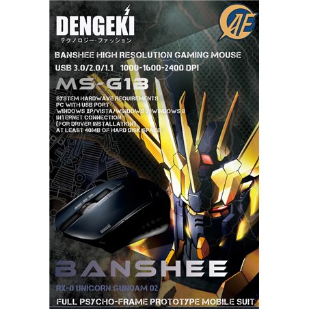 Gundam Banshee High Resolution Gaming Mouse