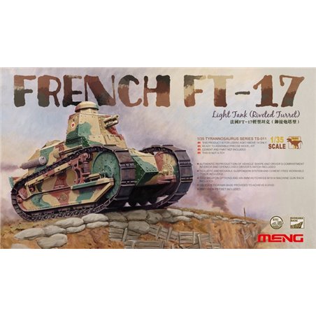 Maqueta de Tanque Meng 1/35 French FT-17 Light Tank (Riveted Turret)
