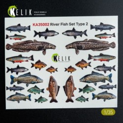 River Fish set Type 2 - 3D Decal for dioramas