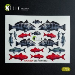 Sea Fish set Type 2 - 3D Decal for dioramas