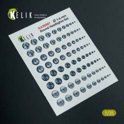 Round Headlights Set 1-6 mm - 3D Decal for models 2