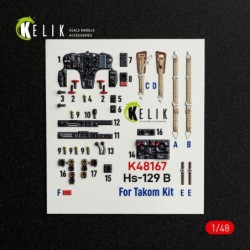 Hs-129 B - interior 3D decals for Takom kit