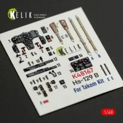 Hs-129 B - interior 3D decals for Takom kit 2