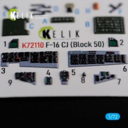 F-16 CJ (Block 50) interior 3D decals for Tamiya kit 2