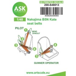 1/48 B5N Kate seat belts - 3D printed decals by ASK