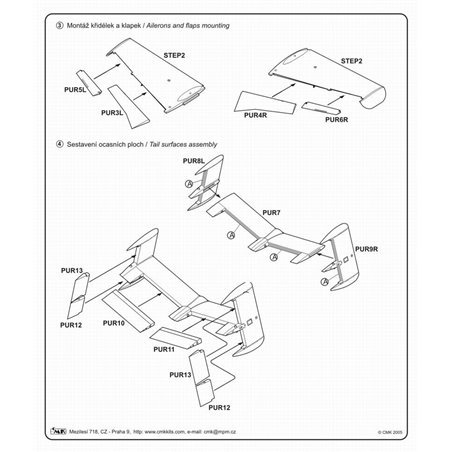 1/32 Heinkel He 162A-2 Control Surfaces (for Revell 1/32) 